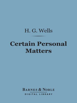 cover image of Certain Personal Matters (Barnes & Noble Digital Library)
